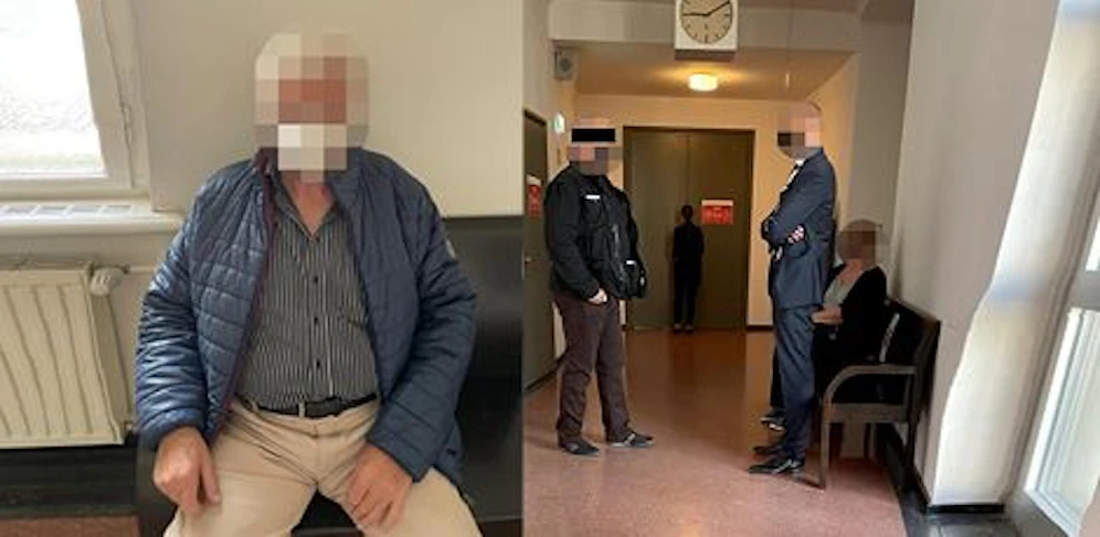 Opfer (l.) und Angeklagter mit Anwalt