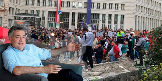 Werner Kogler kann dem Gegenstand der ÖVP-kritischen Demo wohl etwas abfinden.