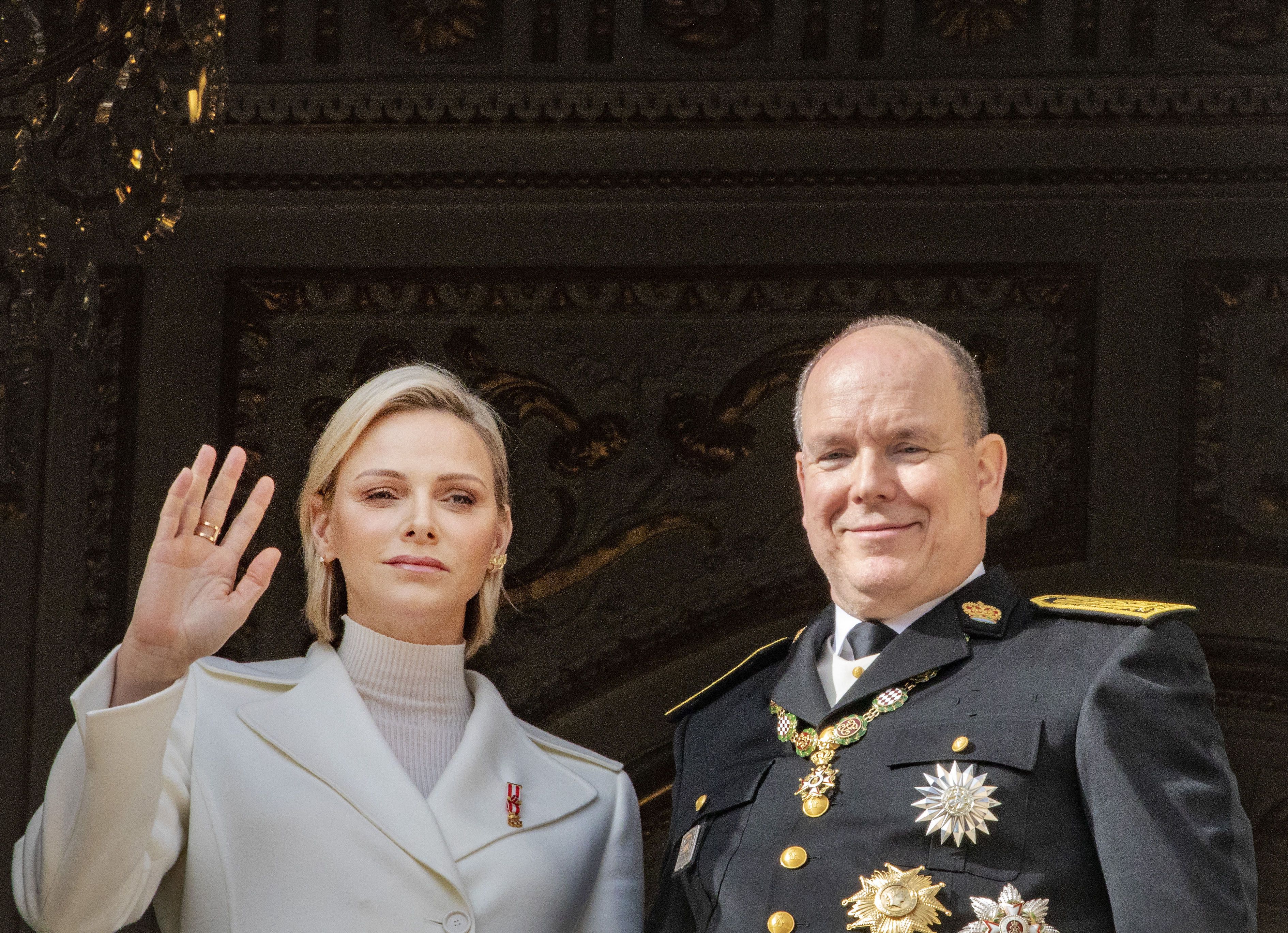 Fürstin Charlène von Monaco mit Fürst Albert II.