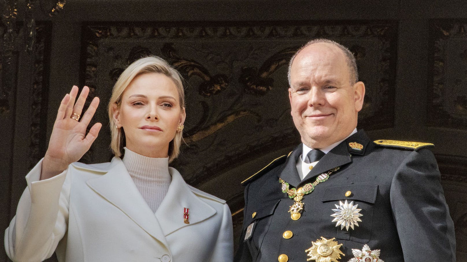 Fürstin Charlène von Monaco mit Fürst Albert II.