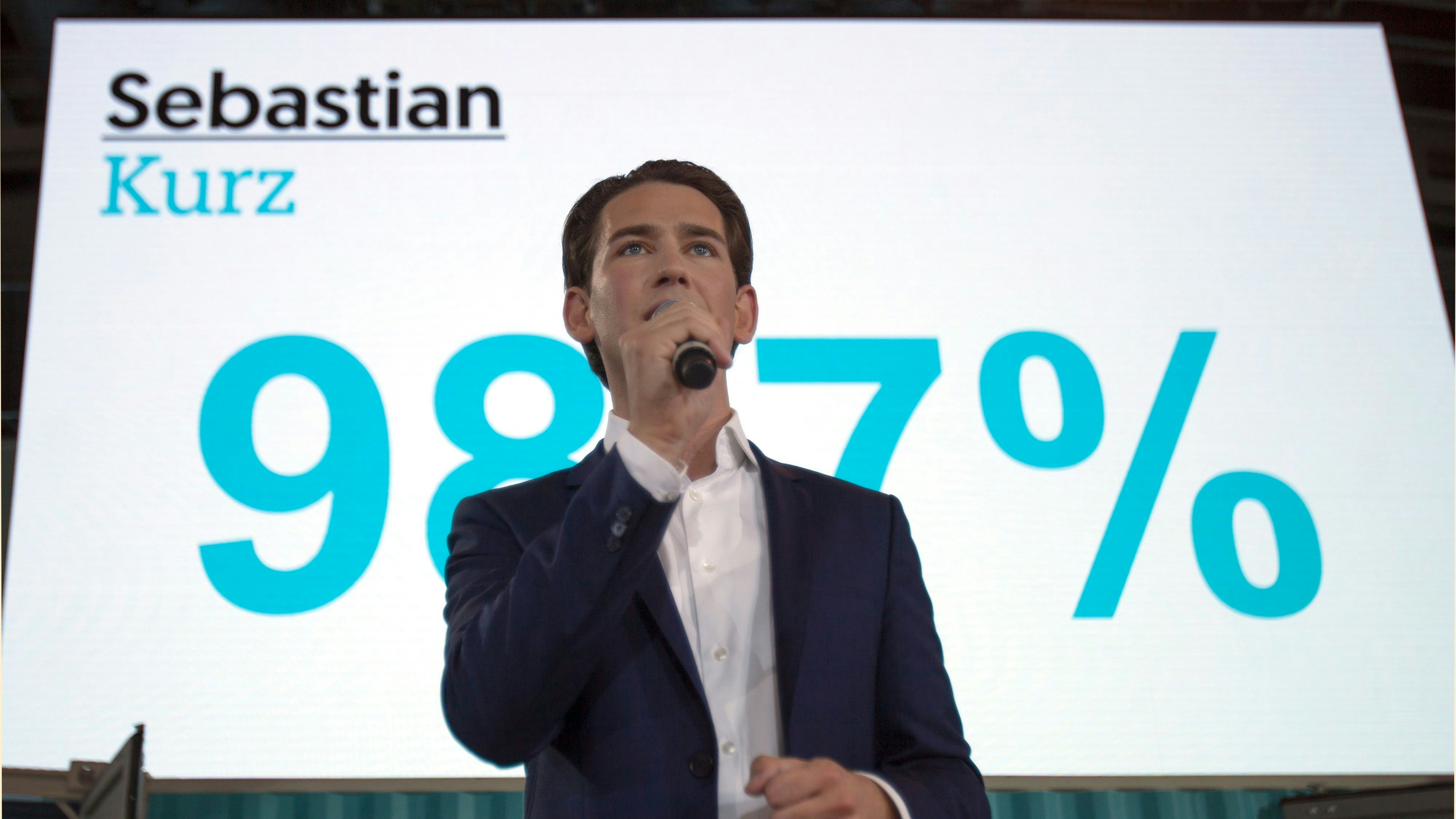 Der damalige Außenminister Sebastian Kurz erhielt am letzten Bundesparteitag 2017 98,7 Prozent