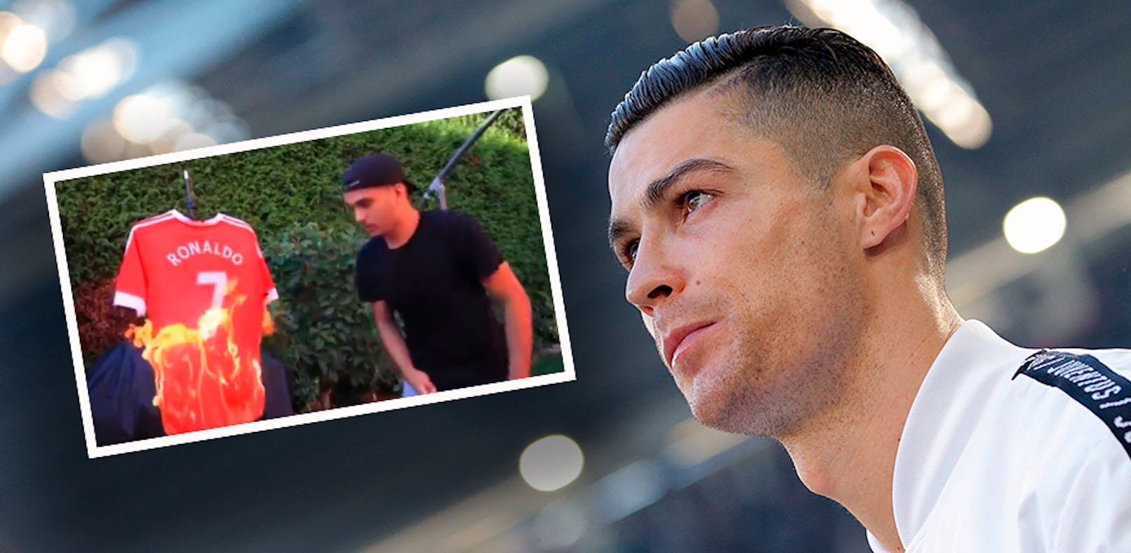Ein United-Fan zündete bereits ein Ronaldo-Trikot an. 