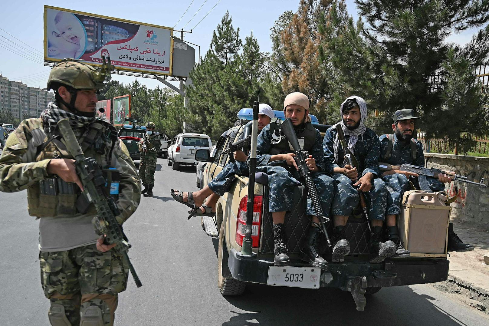 Spezialeinheiten der Taliban gehen regelmäßig auf&nbsp;Patrouillenfahrt durch die afghanische Hauptstadt.&nbsp;<br>