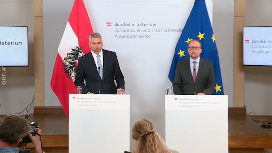 Innenminister Karl Nehammer und Außenminister Alexander Schallenberg 