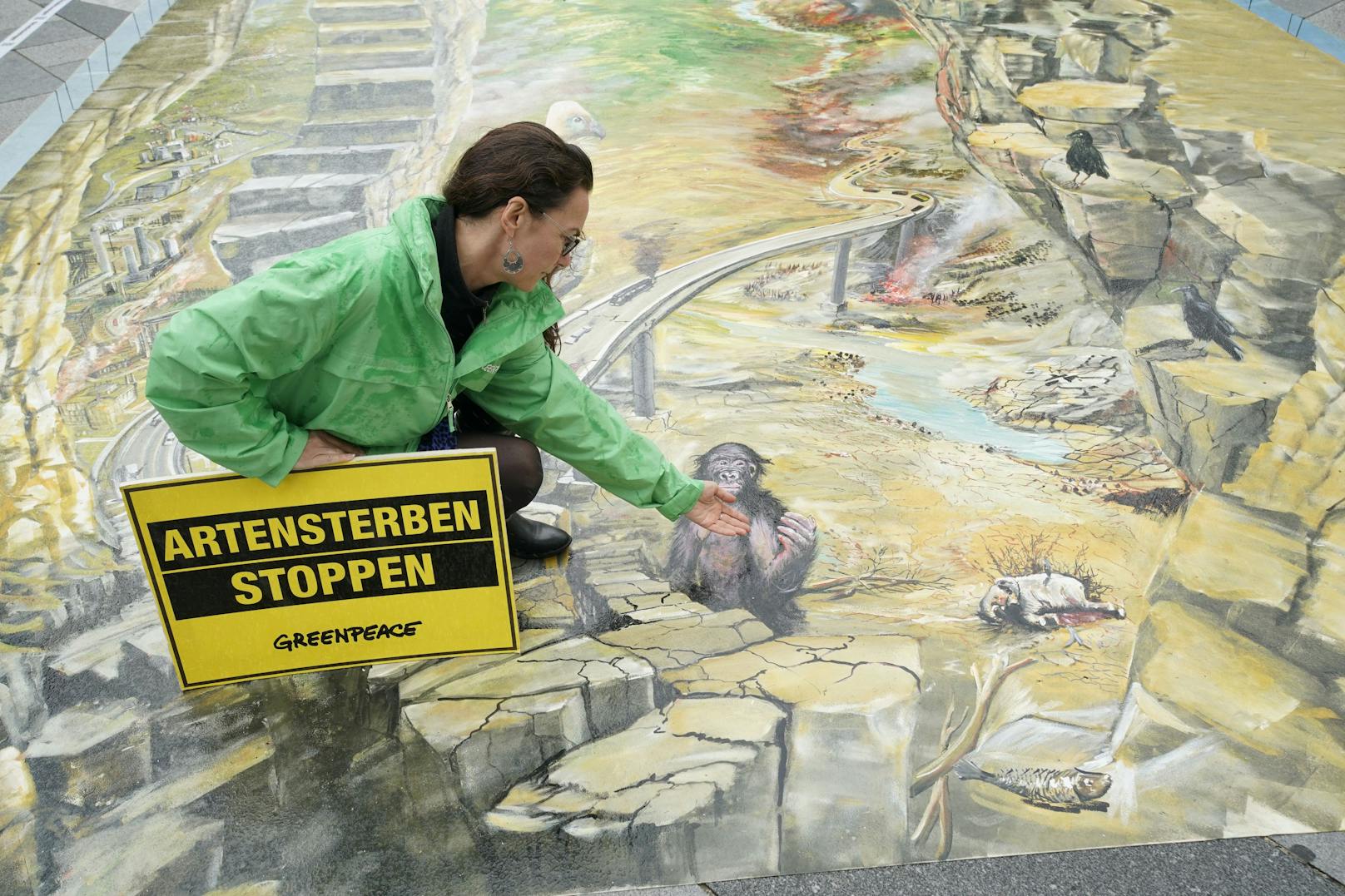 Interaktives 3D-Bild am Stephansplatz um auf die akute Artenkrise aufmerksam zu machen