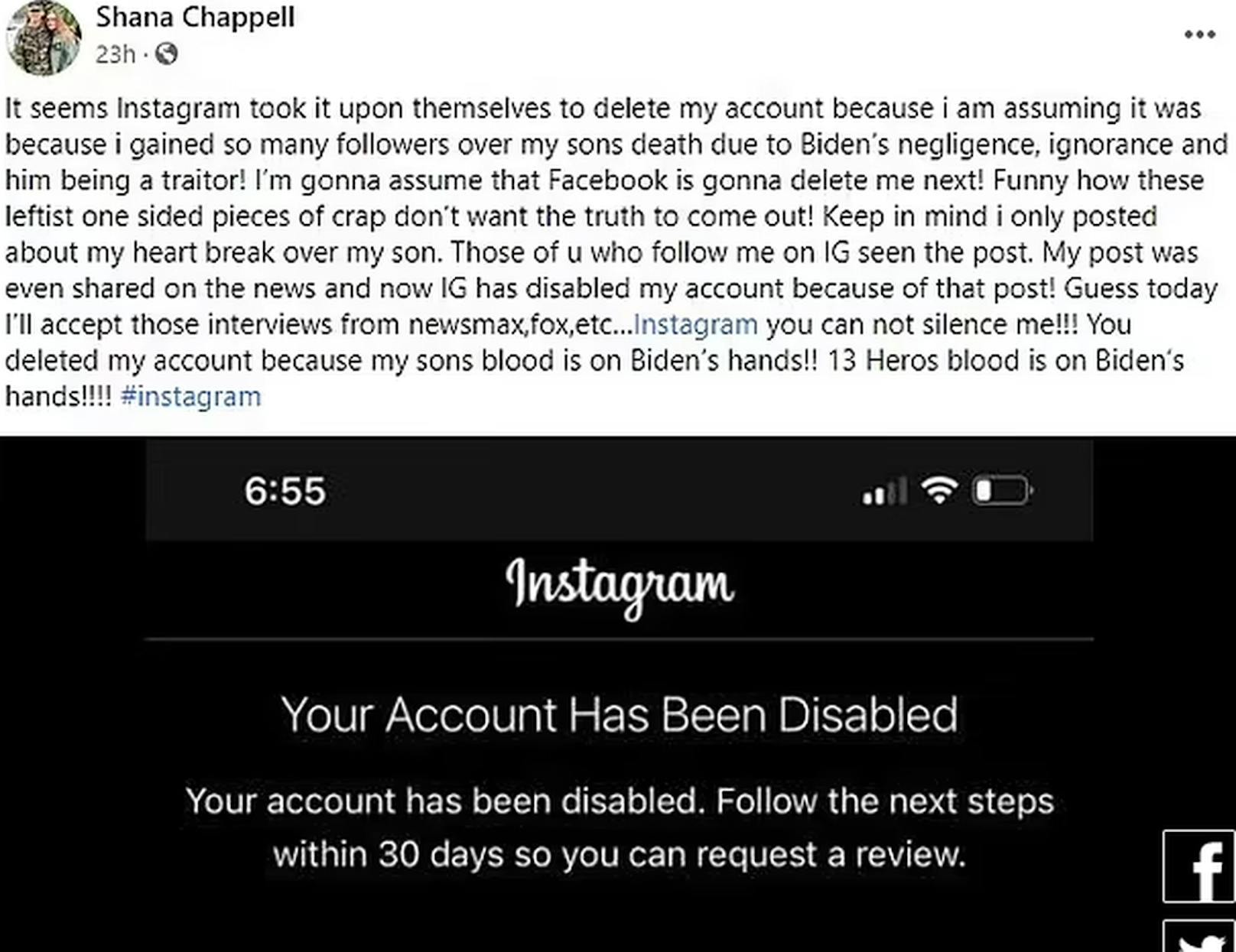 Ein Sprecher von Facebook, zu dessen Unternehmen Instagram gehört, erklärte, dass das Profil fälschlicherweise deaktiviert wurde.