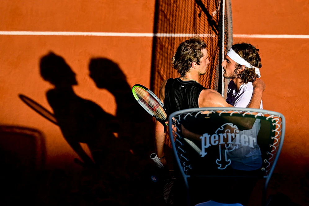 Alexander Zverev und Stefanos Tsitsipas.
