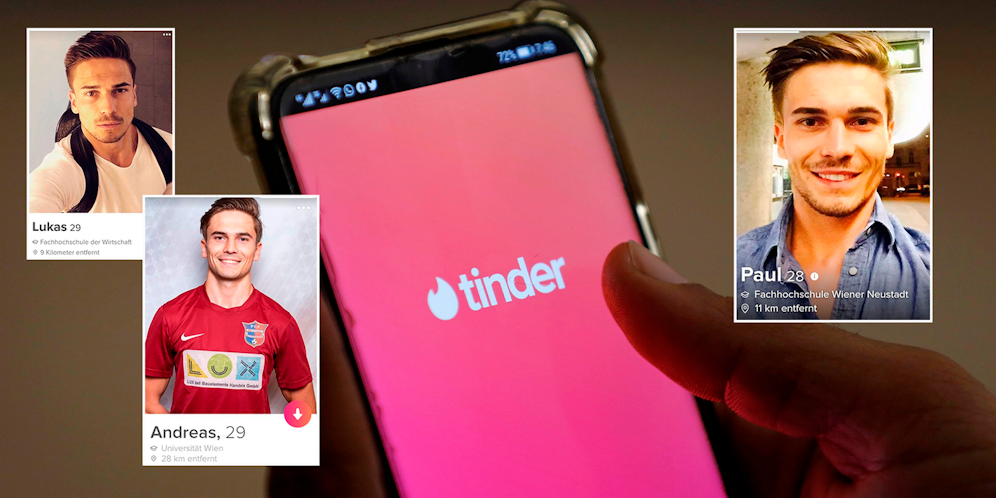 Drei verschiedene Namen, ein Gesicht: die Fake-Profile auf Tinder.