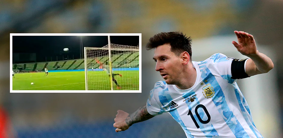 Lionel Messi zimmert Freistöße im Training ins Netz. 