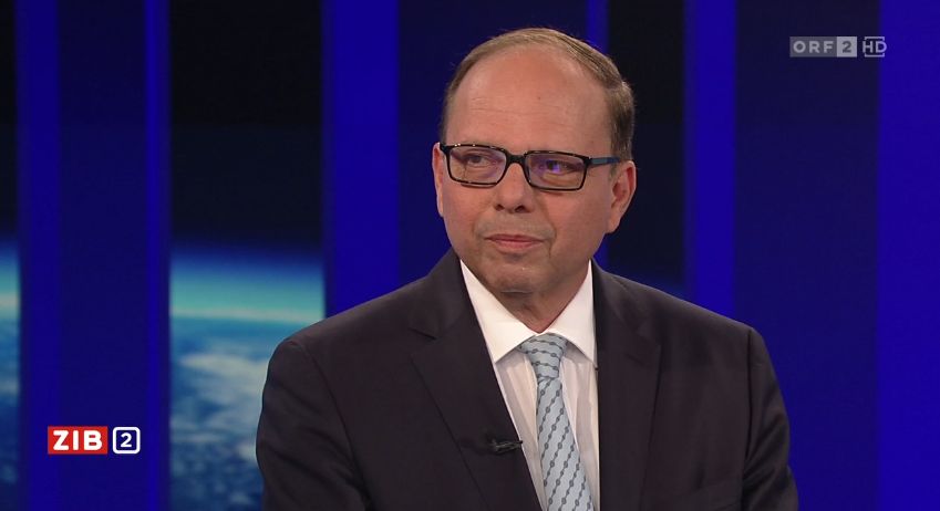 Ärztekammer-Präsident Thomas Szekeres zu Gast in der ZIB2 am 2. September 2021.