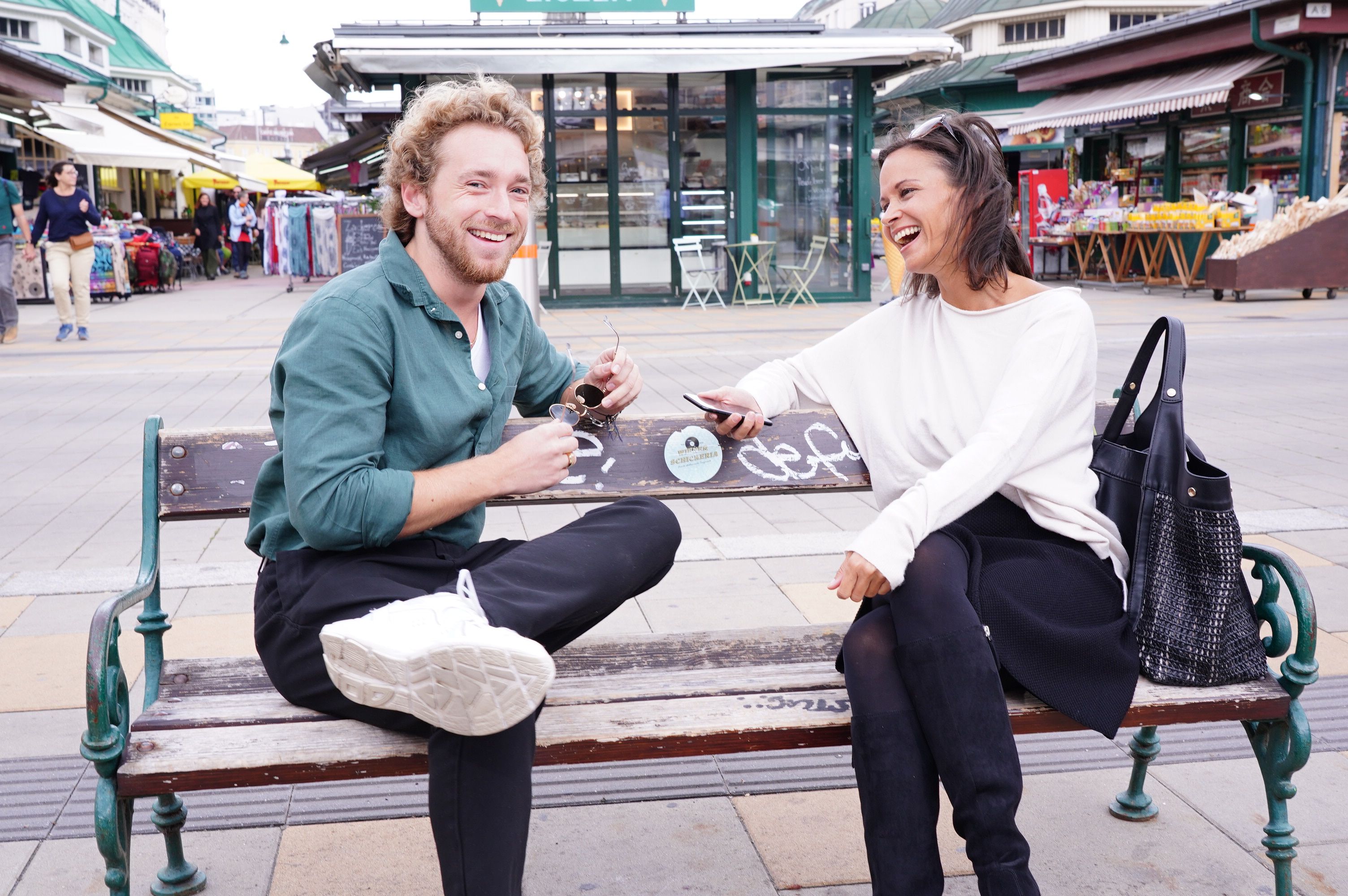 Nathan Trent und "Heute"-Redakteurin Romina Colerus 