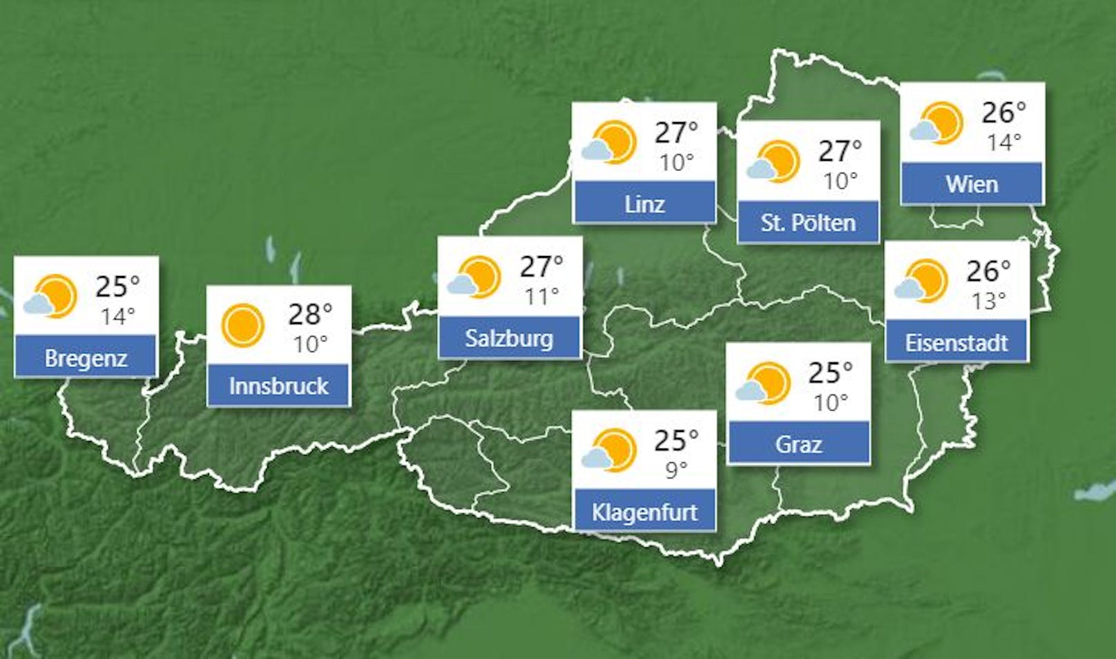 Wetterprognose für <strong>Donnerstag</strong>, 9. September 2021.