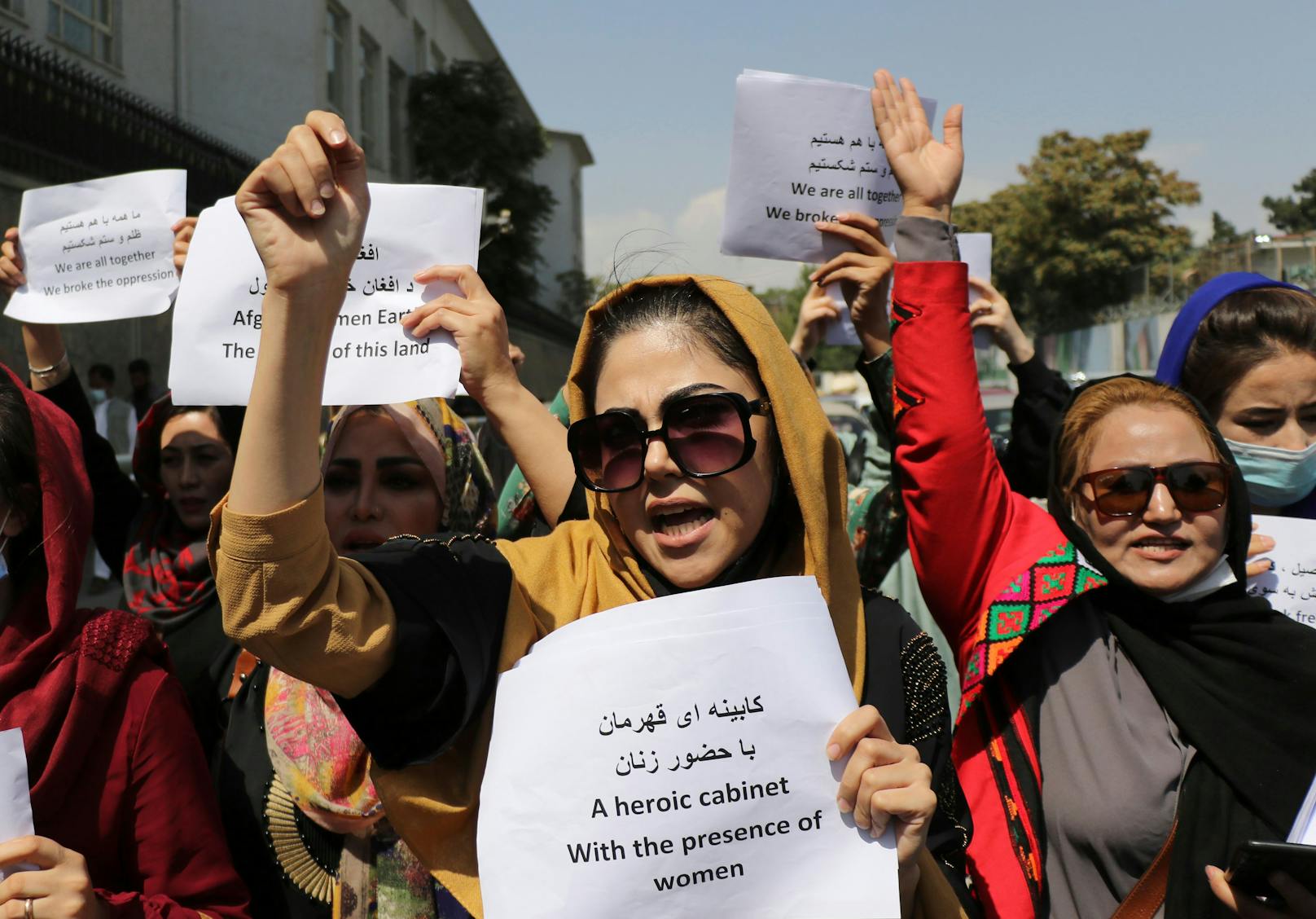 Frauen demonstrieren in Kabul.