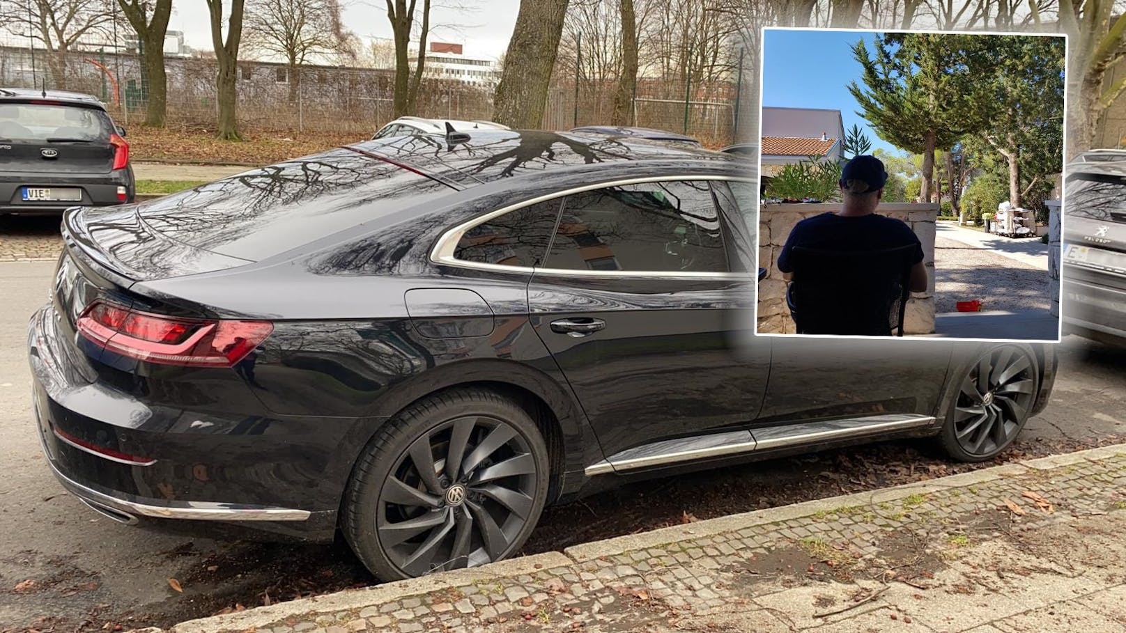 Der 30-Jährige Wiener (re. im Bild) wollte den VW Arteon um knappe 20.000 Euro in Deutschland kaufen.