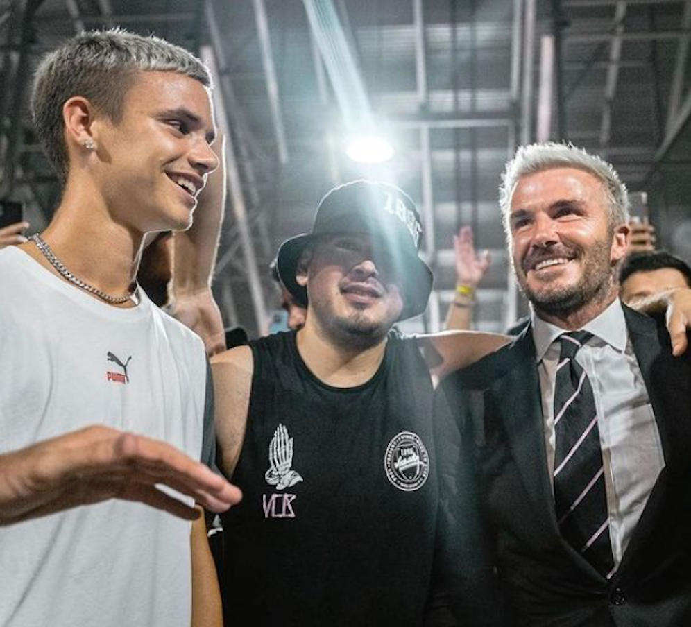 Romea Beckham (links) und sein berühmter Vater David.