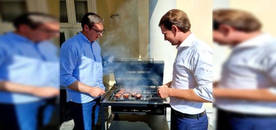 Aleksandar Vučić schmiss für Sebastian Kurz den Griller an.