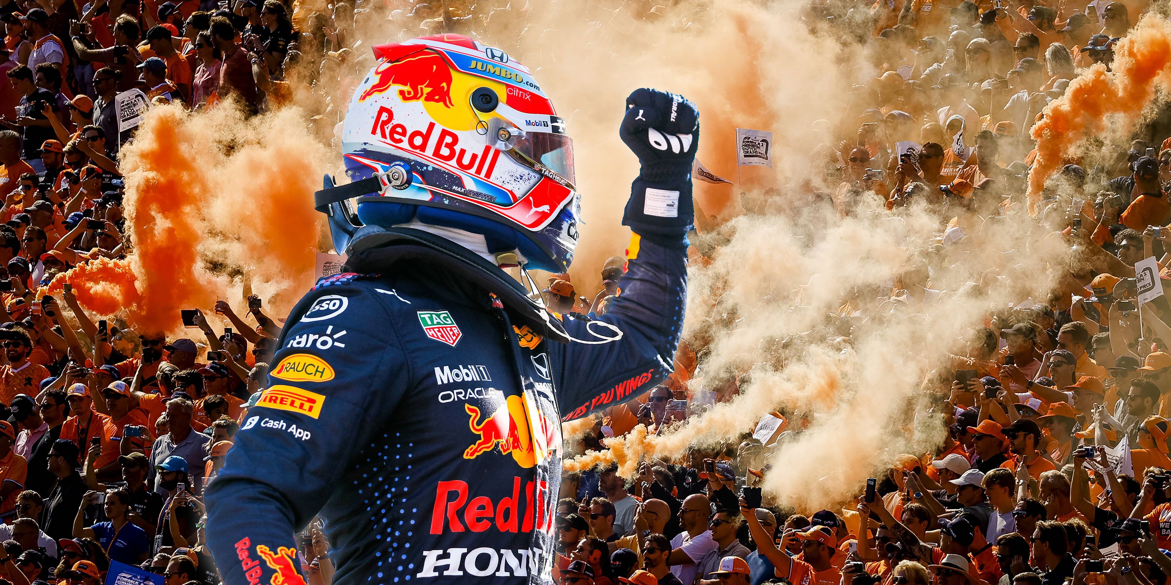 Max Verstappen siegt vor den orangen Fanmassen.