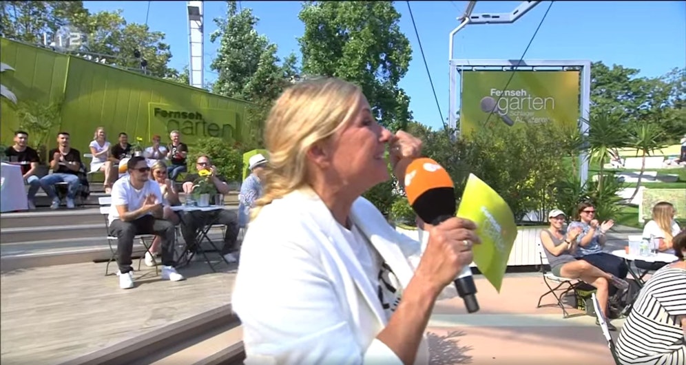 Andrea Kiewel im Fernsehgarten.&nbsp;