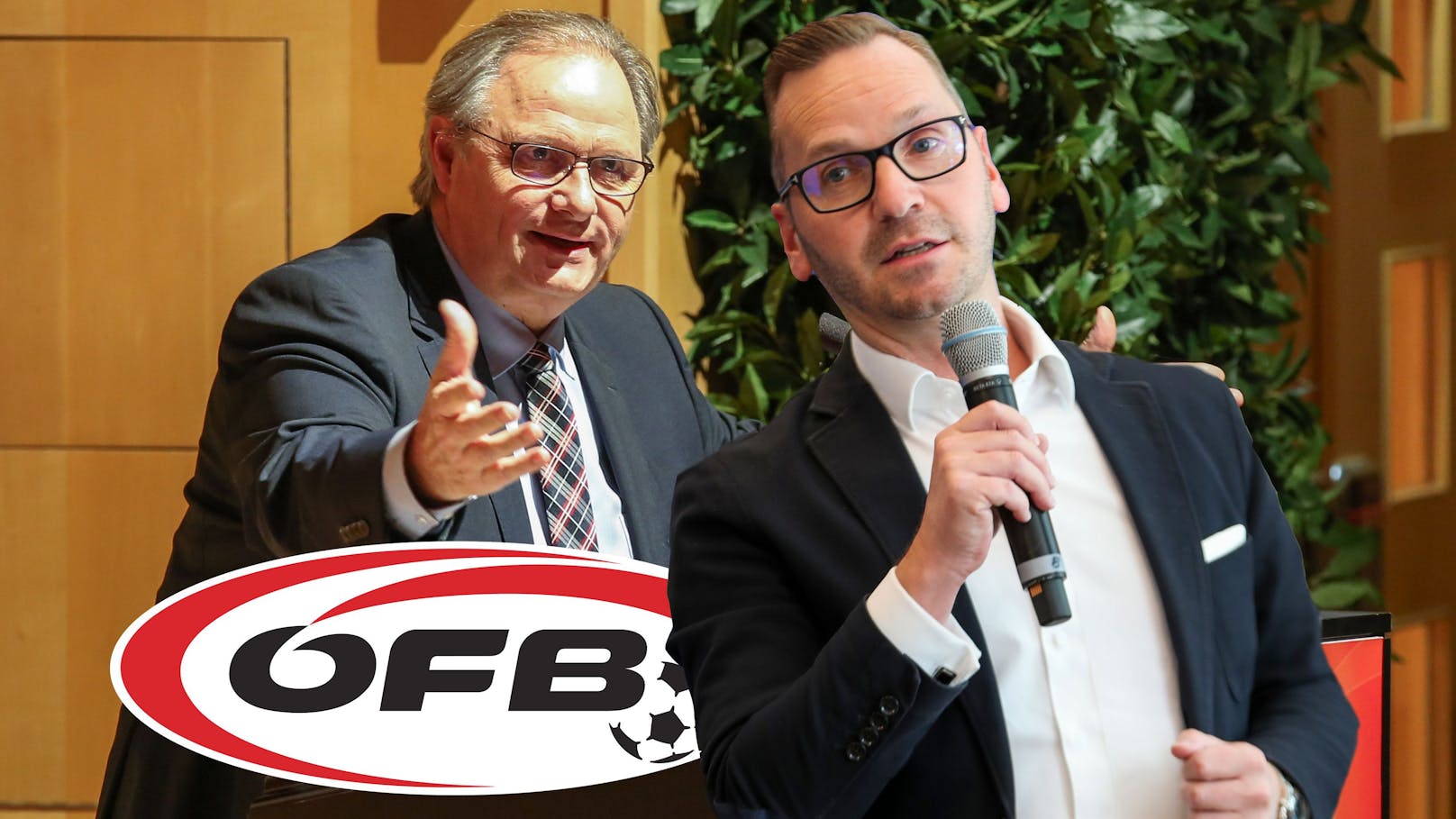 Gerhard Milletich (l.) und Roland Schmid wollen ÖFB-Präsident werden.