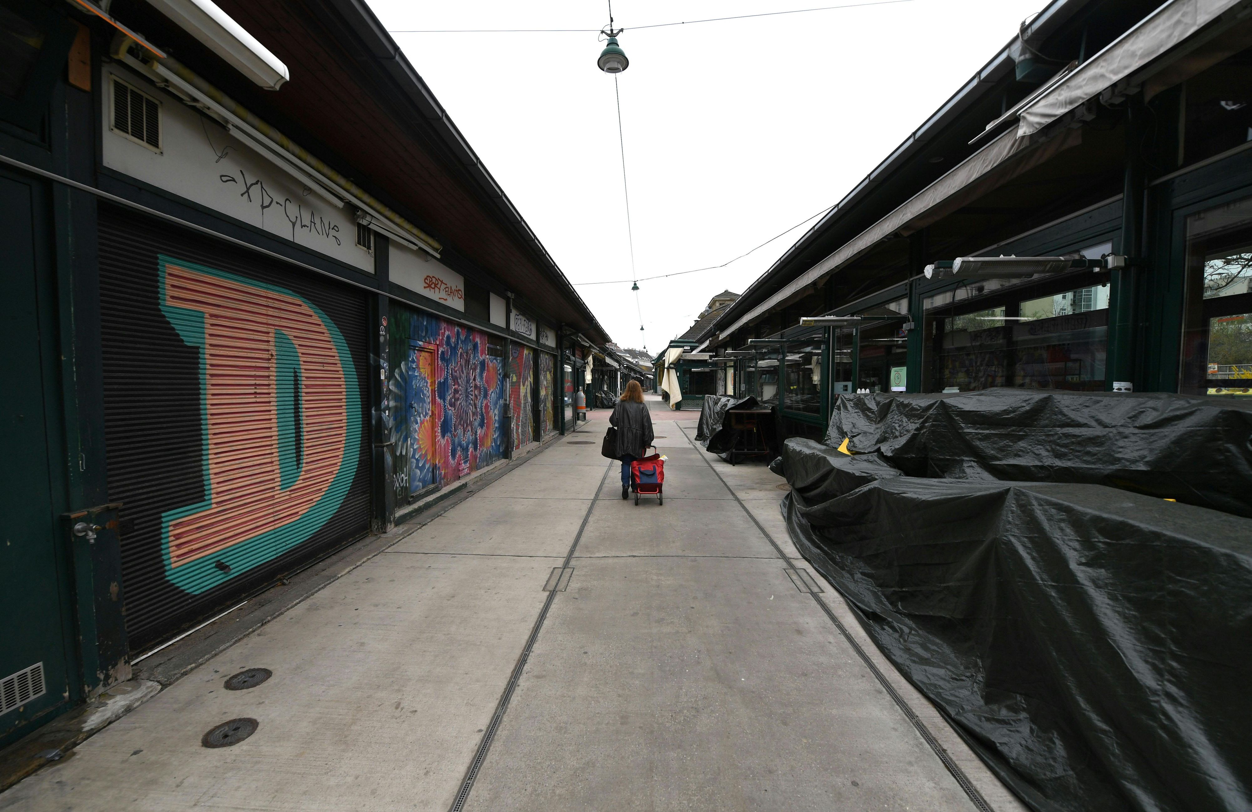 2. April 2021: So schaute der Naschmarkt in Wien im Lockdown aus.