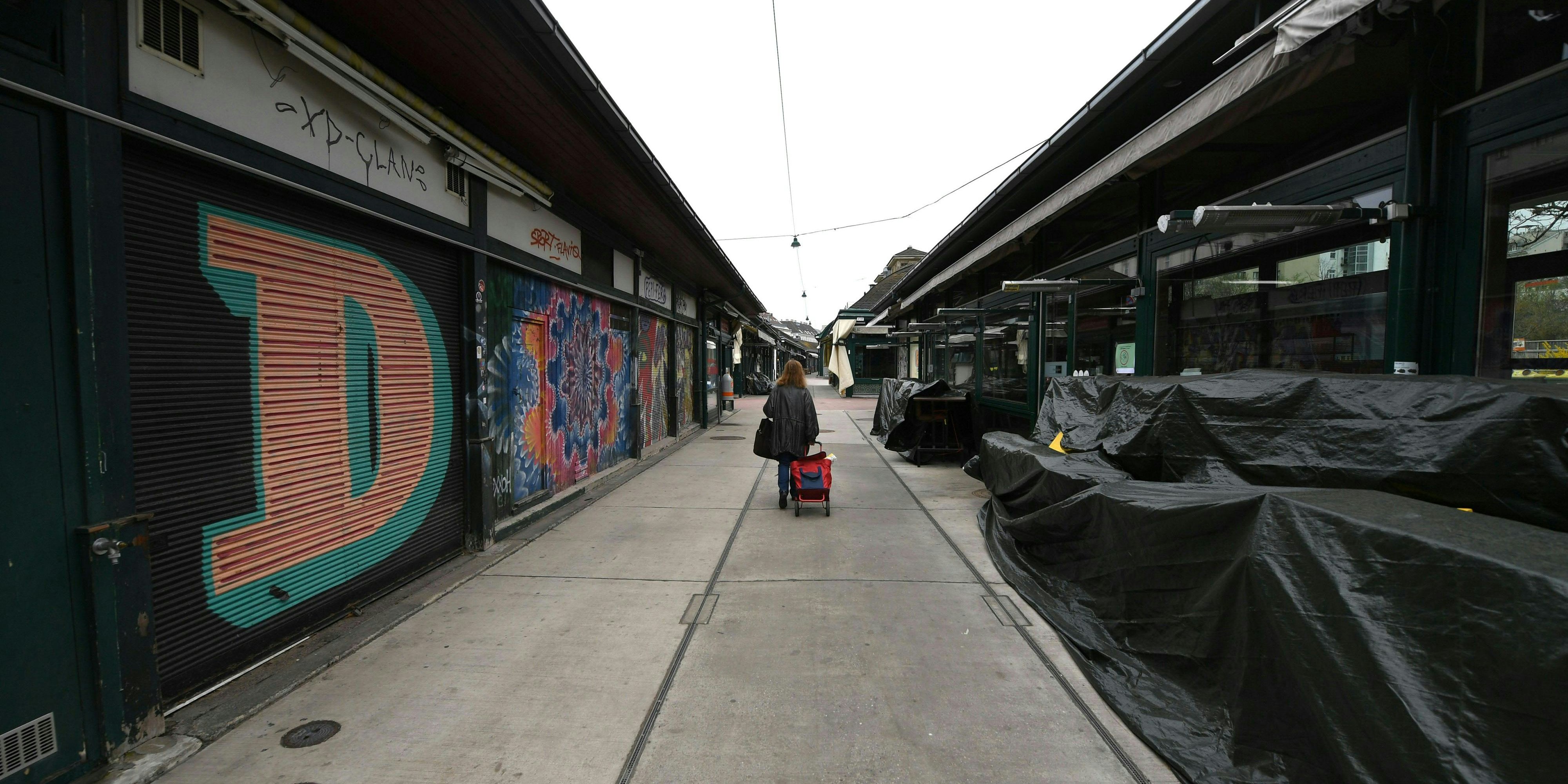 2. April 2021: So schaute der Naschmarkt in Wien im Lockdown aus.