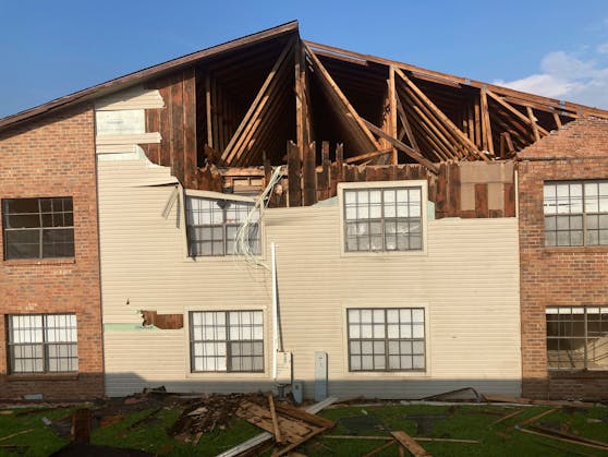 Die Überreste eines vom Hurrikan zerstörten Gebäudes in Louisiana