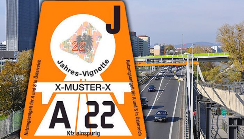 Die neue Vignette für 2022 ist da! Marille ist die neue Farbe.