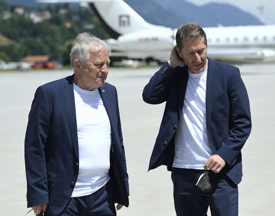 ÖFB-Boss Leo Windtner und Teamchef Franco Foda.