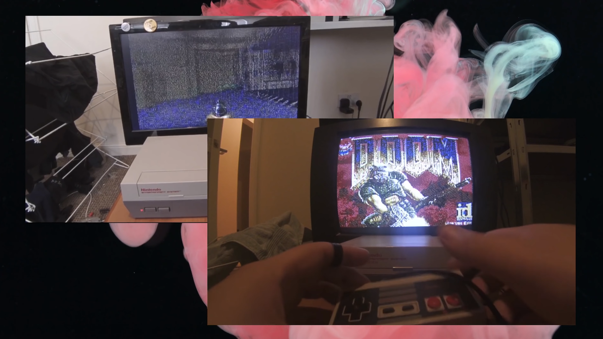 Bekanntestes Beispiel ist wohl "Doom", das ein Entwickler auf Nintendo NES umgesetzt hat.