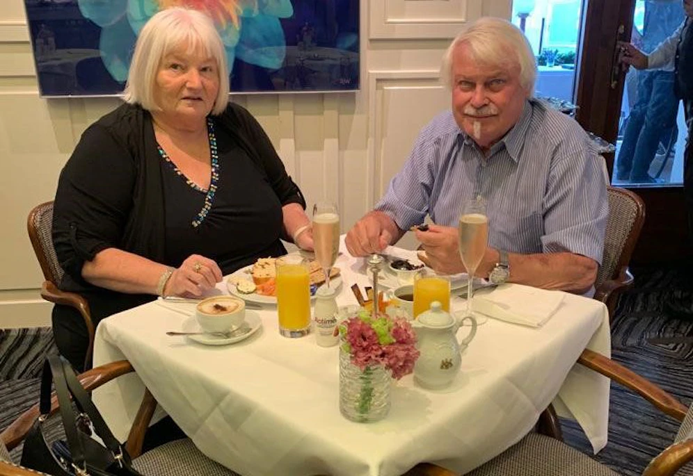 Gewinnerin Marianne S. und Gatte Erwin beim Frühstück im Hotel Imperial in Wien.