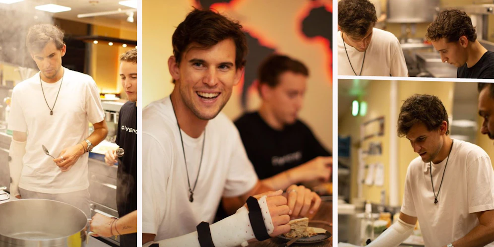 Dominic und Moritz Thiem beim Kochkurs.