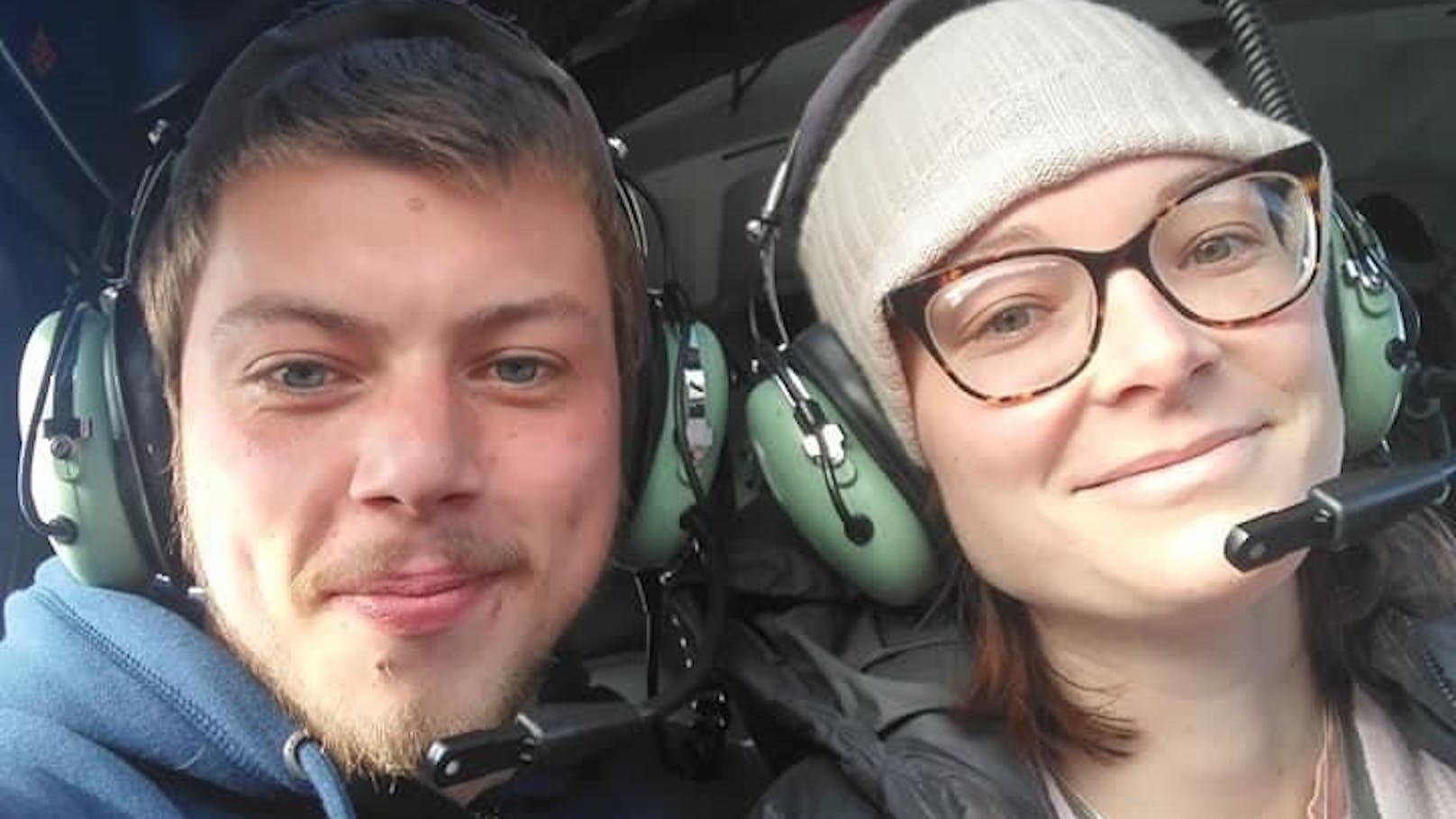 Gemma Malins und ihre Ehemann Brandon bei einem Helikopterflug - einer von Gemmas letzten Wünschen.