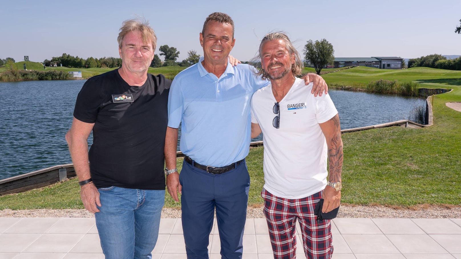 Beim Promi Golfturnier "Club der Freunde" trafen sich Andy Ogris, Manfred Zsak und Frenkie Schinkels.