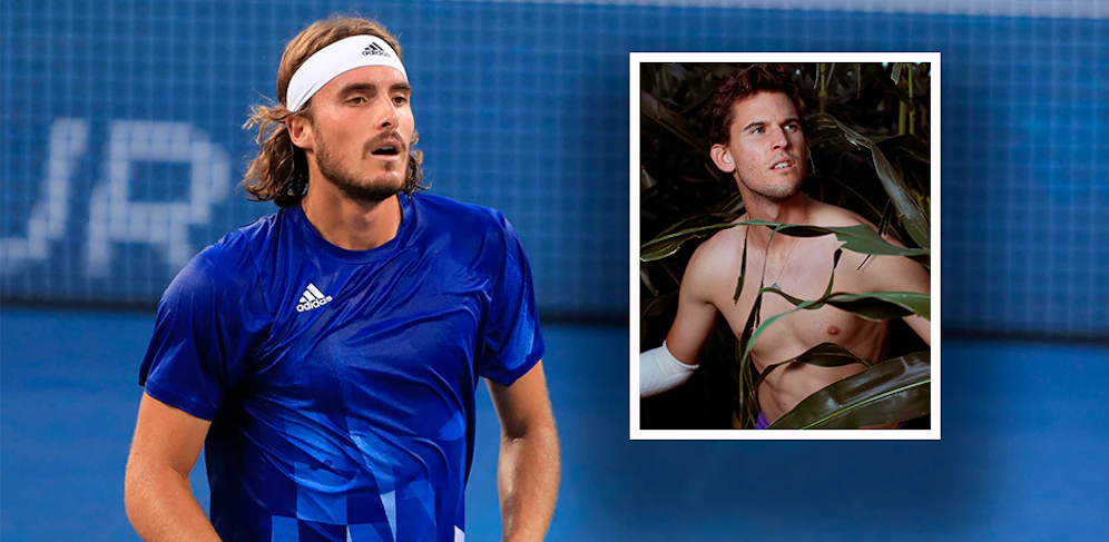 Dominic Thiem scherzt über Stefanos Tsitsipas. 