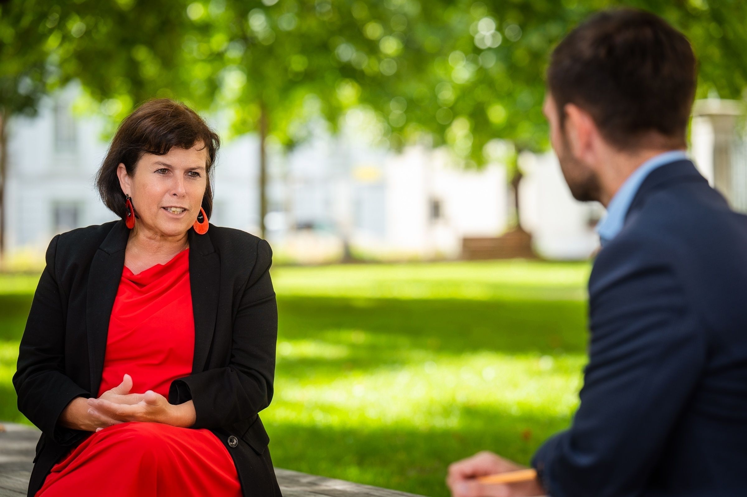 Die SPOÖ-Chefin im Interview mit <em>"Heute"</em> vor dem Linzer Landhaus.