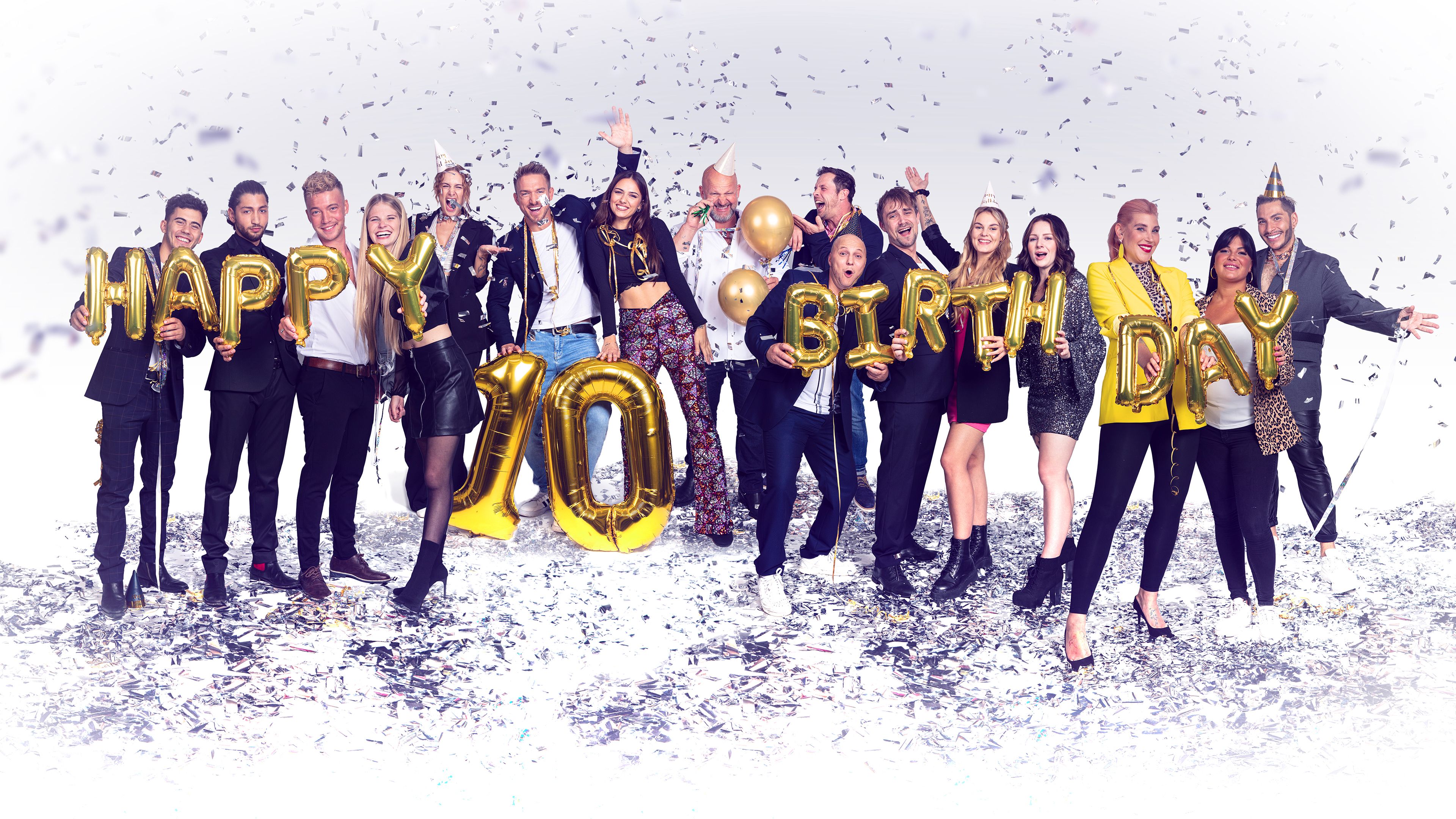 v.li.: Denny, Dean, Connor, Toni, Milla, André, Olivia, Joe, Basti, Krätze, Schmidti, Lynn, Emmi, Paula, Mandy, Riick