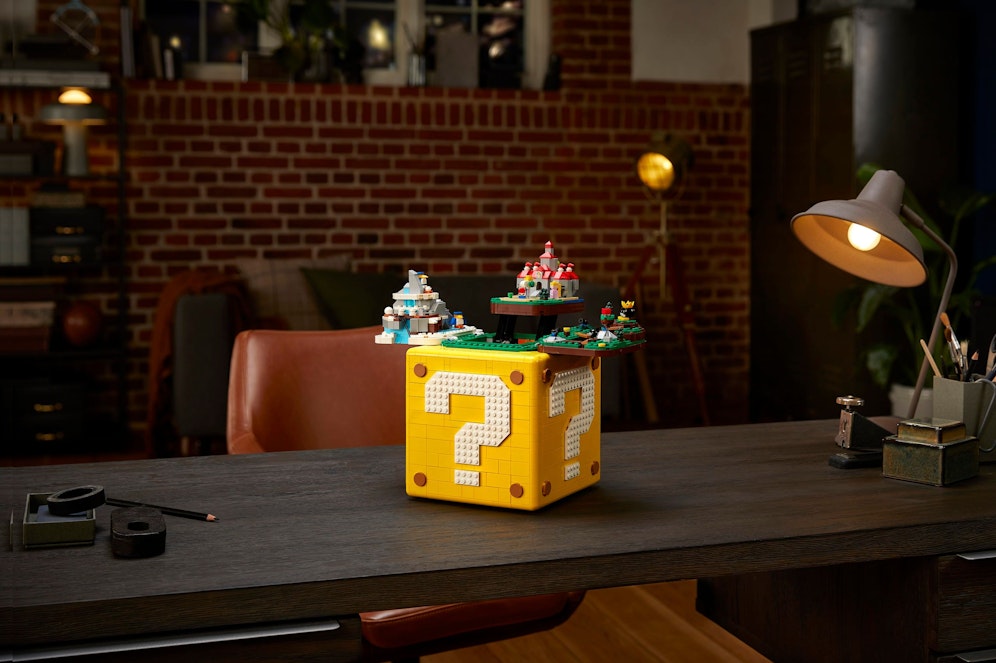 Der LEGO ?-Block aus Super Mario 64.