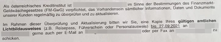 Das Institut forderte eine Ausweisleistung von dem Sechsjährigen.