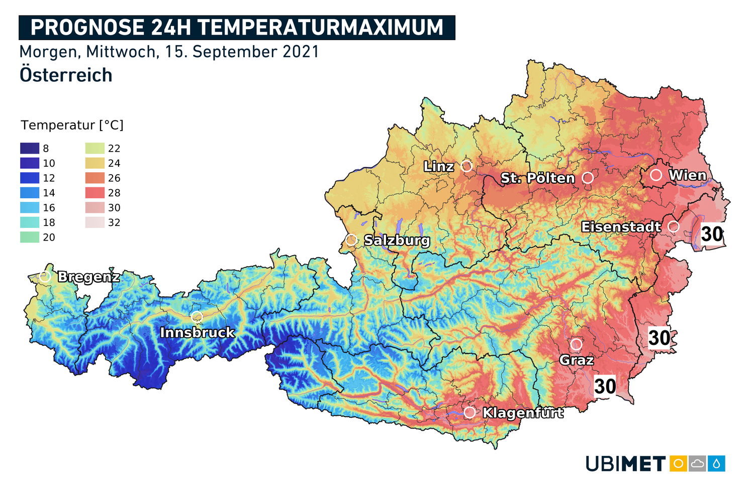 Hochsommerliche Temperaturen im Osten und Südosten