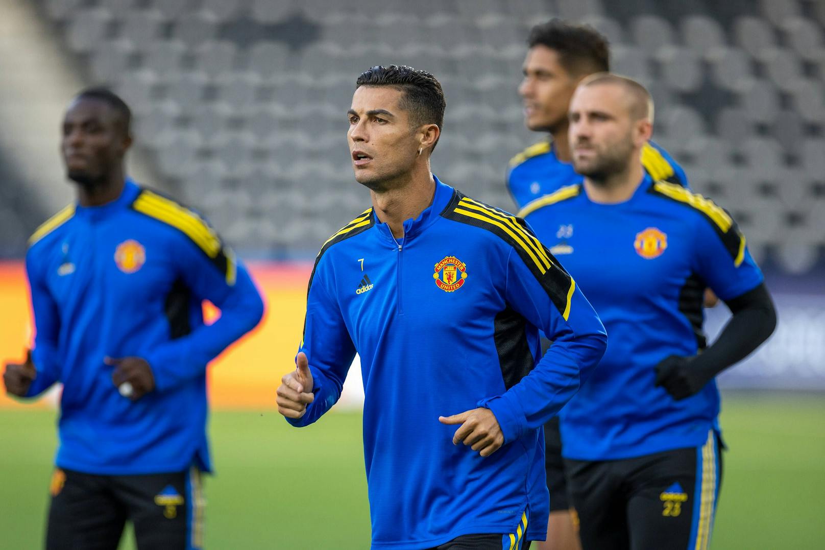 Cristiano Ronaldo und die United-Kollegen.