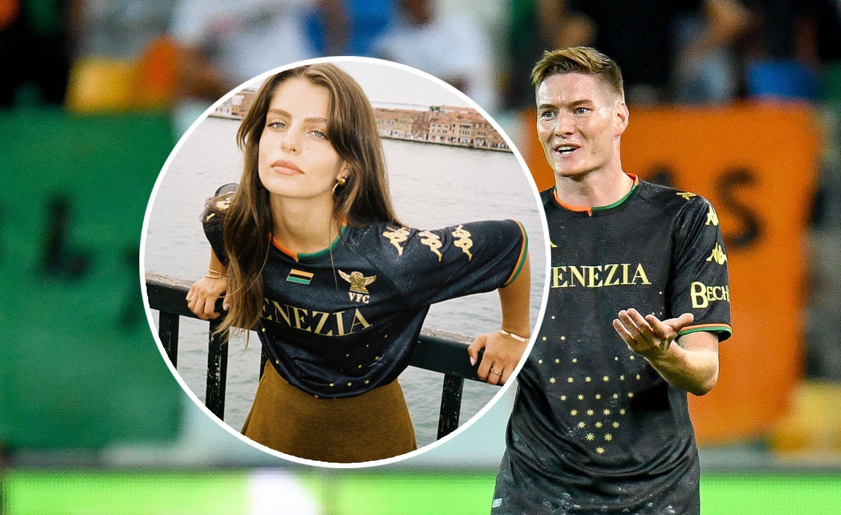 Venedig-Legionär Schnegg (r.) und Model Theopisti Pourliotopoulou