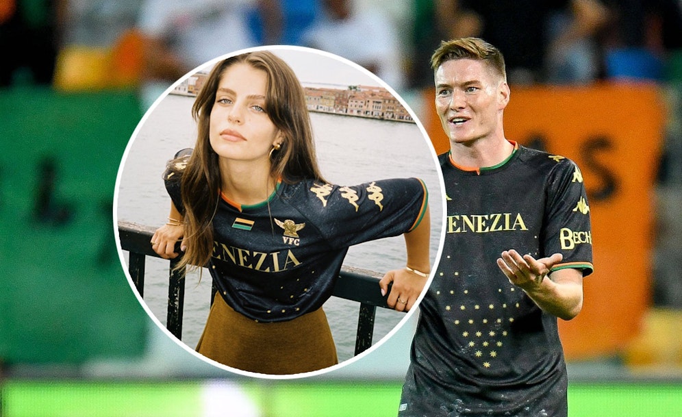 Venedig-Legionär Schnegg (r.) und Model Theopisti Pourliotopoulou