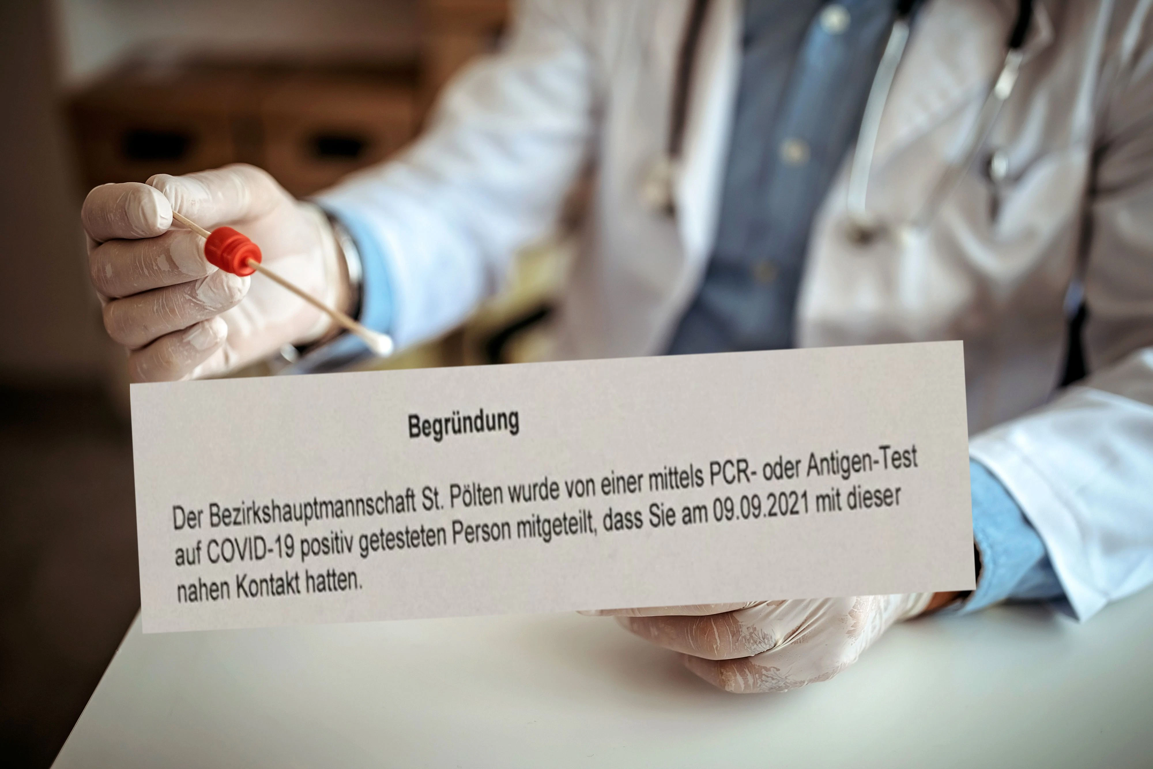 PCR-Test war negativ; Auszug aus Absonderungsbescheid