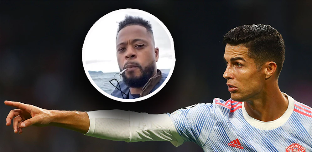 Patrice Evra scherzt über Cristiano Ronaldo. 