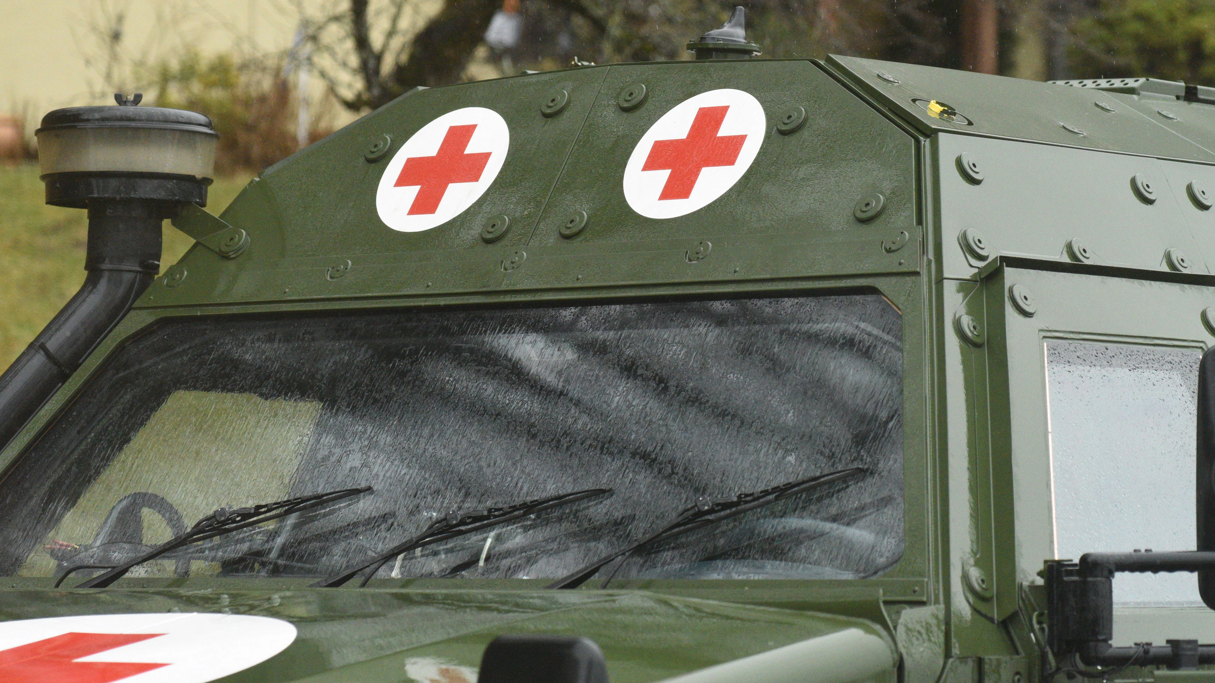 Ambulance car of the Austrian Armed Forces in Gmunden, Upper Austria, Austria, Europe