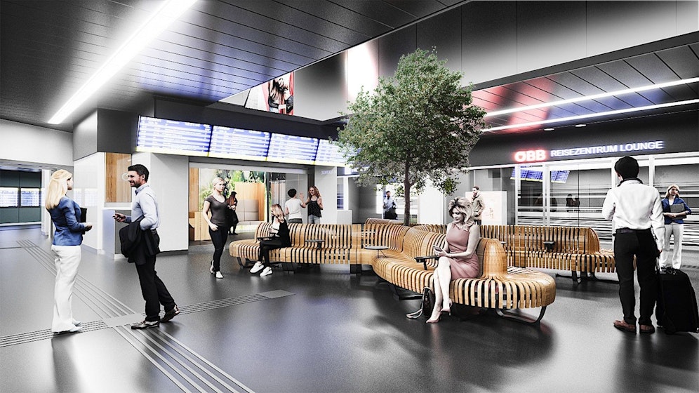 Visualisierung des neuen Wartebereichs am Bahnhof Meidling