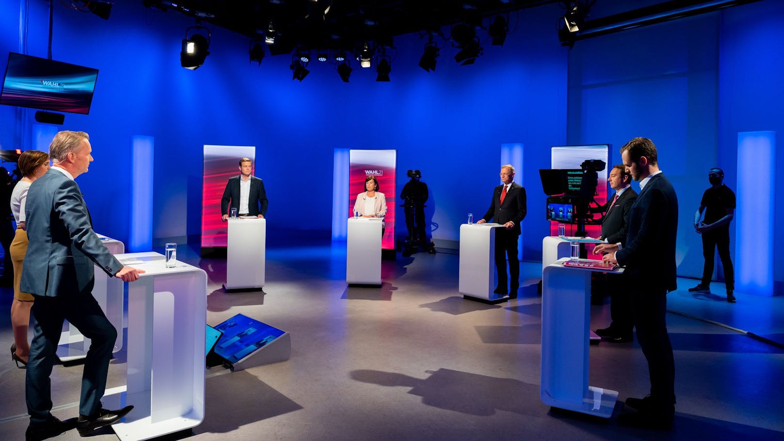Die Spitzenkandidaten bei der Diskussion im ORF