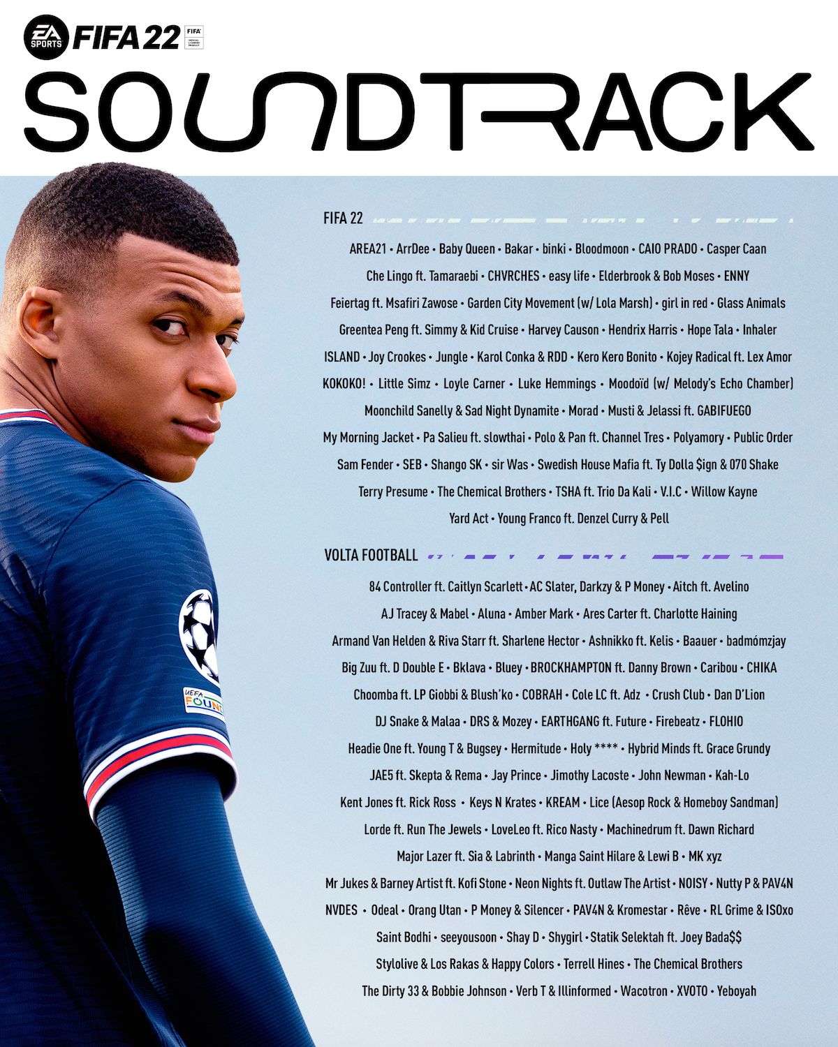 Electronic Arts kündigt den offiziellen "EA Sports FIFA 22"-Soundtrack an.