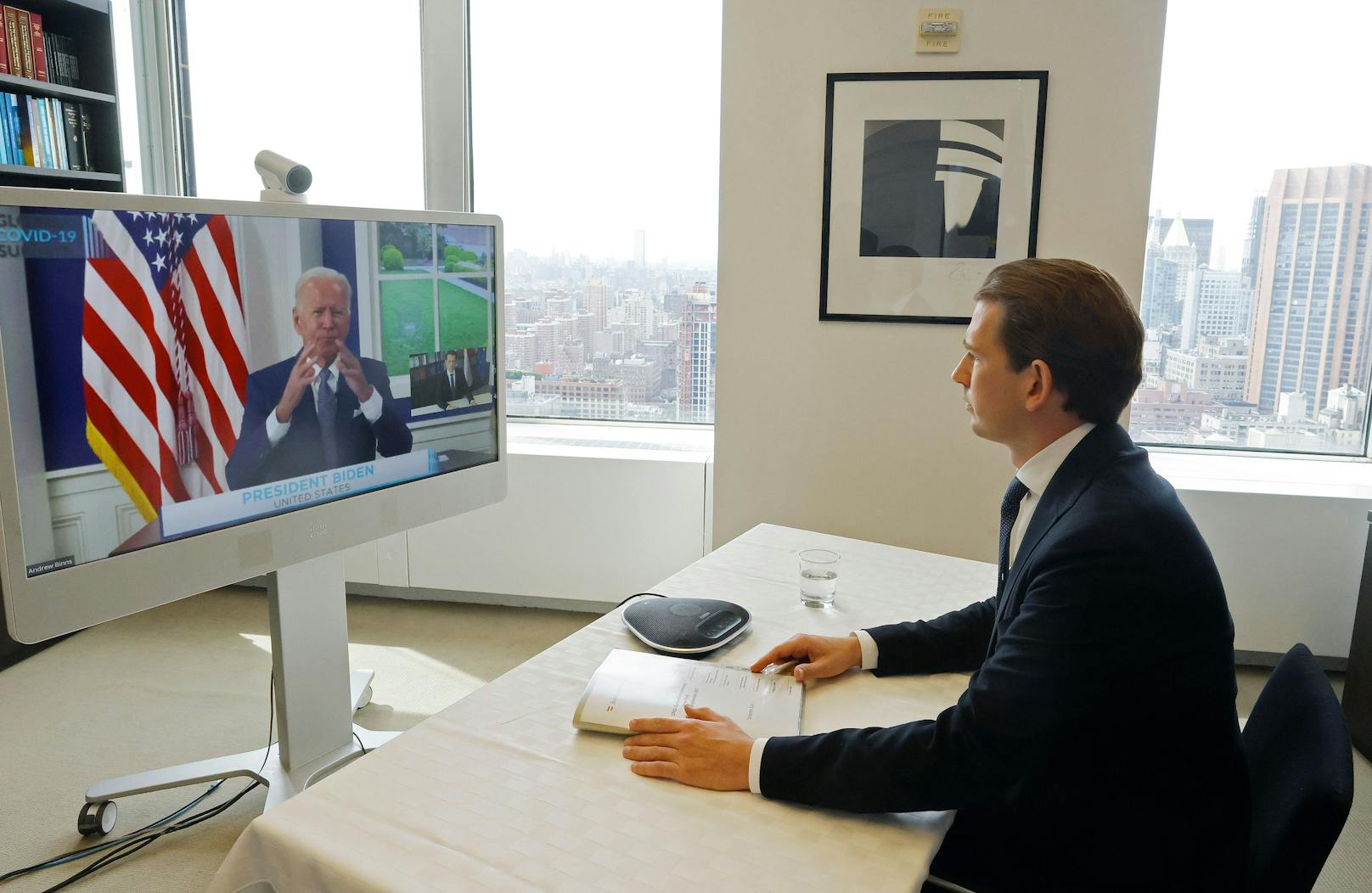 Bundeskanzler Sebastian Kurz nahm an einer Videokonferenz mit Präsident Joe Biden teil.