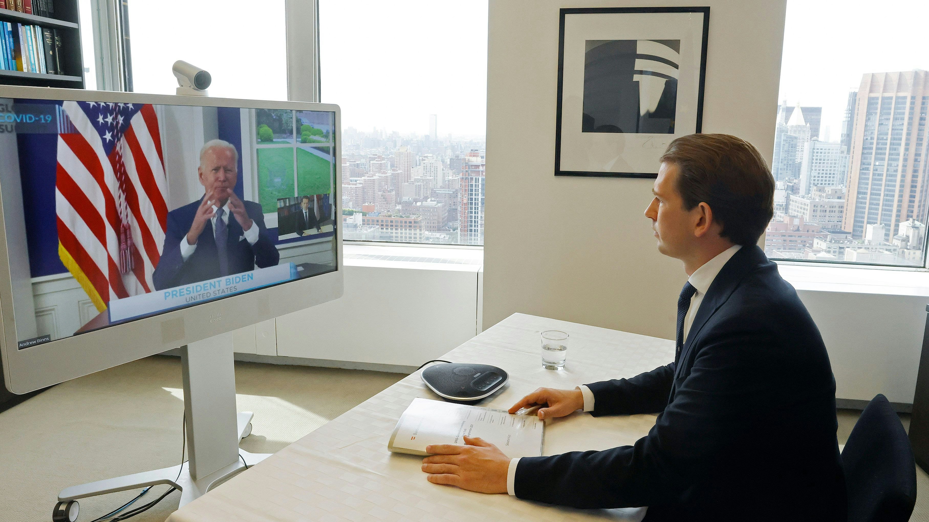 Bundeskanzler Sebastian Kurz nahm an einer Videokonferenz mit Präsident Joe Biden teil.